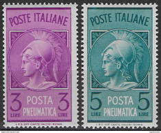 1947 Italia Pneumatic Mail Minerva 2v. MNH Sassone N. 18/19 - 1946-60: Nuevos