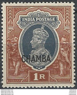 1942-47 India Convention States Chamba 1v. MNH SG N. 102 - Altri & Non Classificati