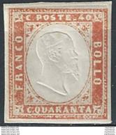 1857 Sardegna 40c. Vermiglio Arancio Chiaro MNH Sassone N.16Ab - Sardaigne