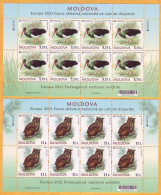 2021 Moldova Moldavie Sheets Mint  EUROPA CEPT-2021  Owl, Stork, Fauna, Birds - Moldawien (Moldau)