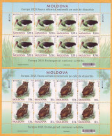 2021 Moldova Moldavie Sheets Mint  EUROPA CEPT-2021  Owl, Stork, Fauna, Birds - 2021