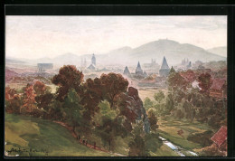 Künstler-AK Goslar, Ansicht Vom Petersberg Aus, Morgenstimmung  - Goslar