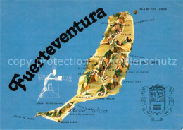 73656029 Fuerteventura Plano De La Isla Landkarte Der Insel Fuerteventura - Autres & Non Classés