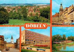 73656011 Doebeln Stadtpanorama Rathaus Roter Platz Lenin Oberschule Buergergarte - Döbeln