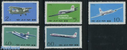 Korea, North 1974 Civil Aviation 5v, Mint NH, Transport - Aircraft & Aviation - Vliegtuigen