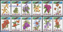 Tanzania 1993 Flowers 12v, Mint NH, Nature - Flowers & Plants - Orchids - Tanzanie (1964-...)