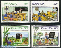 Rwanda 1991 Int. Reading Year 4v, Mint NH, Science - Education - Sonstige & Ohne Zuordnung