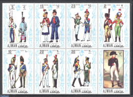 Ajman 1971 Uniforms In France 8v, Mint NH, Various - Uniforms - Costumi