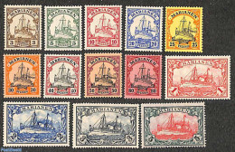 Germany, Colonies 1901 Marianen, Ships 13v, Unused (hinged), Transport - Ships And Boats - Boten