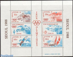 Wallis & Futuna 1988 Olympic Games Seoul S/s, Mint NH, Sport - Athletics - Olympic Games - Sailing - Volleyball - Leichtathletik