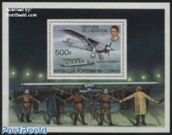 Congo Republic 1977 Aviation History S/s, Mint NH, Transport - Aircraft & Aviation - Ships And Boats - Vliegtuigen