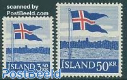 Iceland 1958 National Flag 2v, Mint NH, History - Flags - Unused Stamps