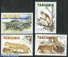 Tanzania 1985 Zanzibar Wildlife 4v, Mint NH, Nature - Animals (others & Mixed) - Cat Family - Monkeys - Reptiles - Tur.. - Tanzanie (1964-...)