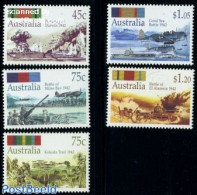 Australia 1992 World War II 5v, Mint NH, History - Transport - Militarism - World War II - Aircraft & Aviation - Ships.. - Neufs