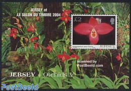 Jersey 2004 Orchids S/s, Salon Du Timbre, Mint NH, Nature - Orchids - Philately - Jersey