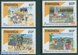 Rwanda 1991 Professions 4v, Mint NH, Various - Textiles - Art - Handicrafts - Textiles