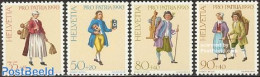 Switzerland 1990 Pro Patria, Costumes 4v, Mint NH, Various - Costumes - Ungebraucht