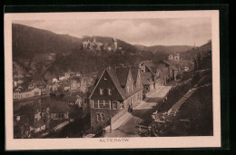 AK Altena I. W., Ortsansicht Mit Strasse Und Burg Aus Der Vogelschau  - Altena