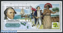 Tonga 1999 AUSTRALIA 99 S/s, Mint NH, History - Transport - Explorers - Ships And Boats - Explorers