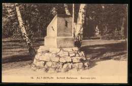 AK Alt-Berlin-Tiergarten, Schloss Bellevue, Sonnen-Uhr  - Sterrenkunde