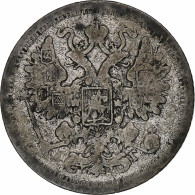 Russie, Alexander III, 15 Kopeks, 1888, Saint-Pétersbourg, Argent, B+, KM:21a.2 - Russia