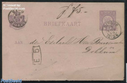 Netherlands, Kleinrond Cancellations 1890 Kleinrond BERGUM (HPK) On Postcard 2.5c, Postal History - Other & Unclassified