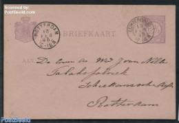 Netherlands, Kleinrond Cancellations 1895 Kleinrond ECHTERBRUG On Postcard, Postal History - Other & Unclassified