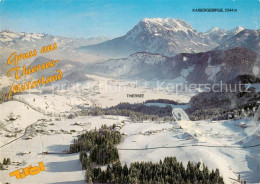 73655402 Thiersee Mit Mitterland Alpenpanorama Kaisergebirge Fliegeraufnahme Thi - Autres & Non Classés