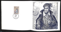 France 1973 Amiral De Colgny, Special FDC Leaf On Handmade Paper With Decaris Gravure, Limited Ed., Postal History, Tr.. - Storia Postale