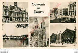 37.  SOUVENIR De TOURS . CP Multivues . - Tours