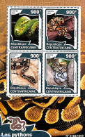 Central Africa 2016 Snakes 4v M/s, Mint NH, Nature - Reptiles - Snakes - Central African Republic