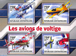 Central Africa 2016 Electric Planes 4v M/s, Mint NH, Transport - Aircraft & Aviation - Vliegtuigen