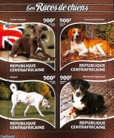 Central Africa 2015 Dogs 4v M/s, Mint NH, Nature - Dogs - Centraal-Afrikaanse Republiek