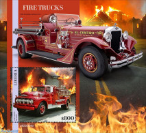 Liberia 2023 Fire Engines, Mint NH, Transport - Automobiles - Fire Fighters & Prevention - Auto's