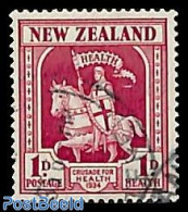 New Zealand 1934 Health 1v, Used, Used Or CTO, History - Nature - Knights - Horses - Gebruikt