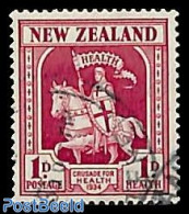 New Zealand 1934 Health 1v, Used, Used Or CTO, History - Nature - Knights - Horses - Used Stamps