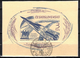 Tchécoslovaquie 1964 Mi 1494 - Bl.21 (Yv BF 25), Obliteré Sur Fragment - Used Stamps