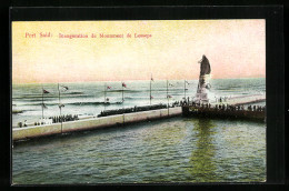 CPA Port Said, Inauguration Du Monument De Lesseps  - Autres & Non Classés