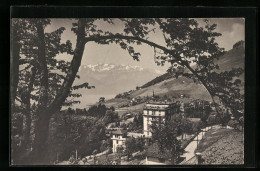 AK Les Avants Sur Montreux, Vue Générale Et Les Alpes De Savoie  - Montreux