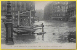 CPA PARIS - INONDATIONS CRUE De La SEINE QUARTIER GARE SAINT-LAZARE - La Crecida Del Sena De 1910