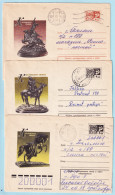 USSR 1977.0117-0124. Metal Plastic Art. Prestamped Covers (3), Used - 1970-79