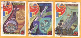 1981 USSR  Russia International Flights Into Space  Mongolia Romania ."Intercosmos" 6 Different  Stamps Used - Other & Unclassified