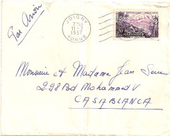 22---20F Martinique---tarif Spécial Pour Le Maroc----1957----Secap Joigny Yonne - 1921-1960: Modern Period