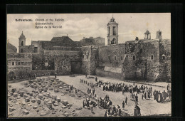 AK Bethlehem, Geburtskirche Mit Pilgern  - Palestina