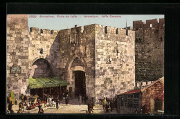 AK Jerusalem, Jaffa Gateway, Marktstände  - Palästina
