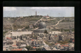 AK Jerusalem, Tempelplatz Mit Felsenmoschee Und Ölberg  - Palästina