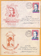 1989  Romania, Eminescu, Veronica Micle  2 Envelopes - Briefe U. Dokumente