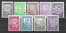 547/55*  Armoiries Unicolores - Série Complète - MH* - LOOK!!!! - Unused Stamps