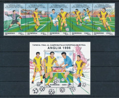 (!) ROMANIA  1996 Bl 300 + STAMP SET Football European Championship England Soccer EC Football UK MNH - UEFA European Championship