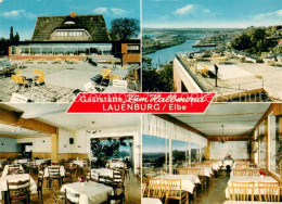 73654222 Lauenburg Elbe Hotel Gaststaette Zum Halbmond Restaurant Panorama Blick - Lauenburg